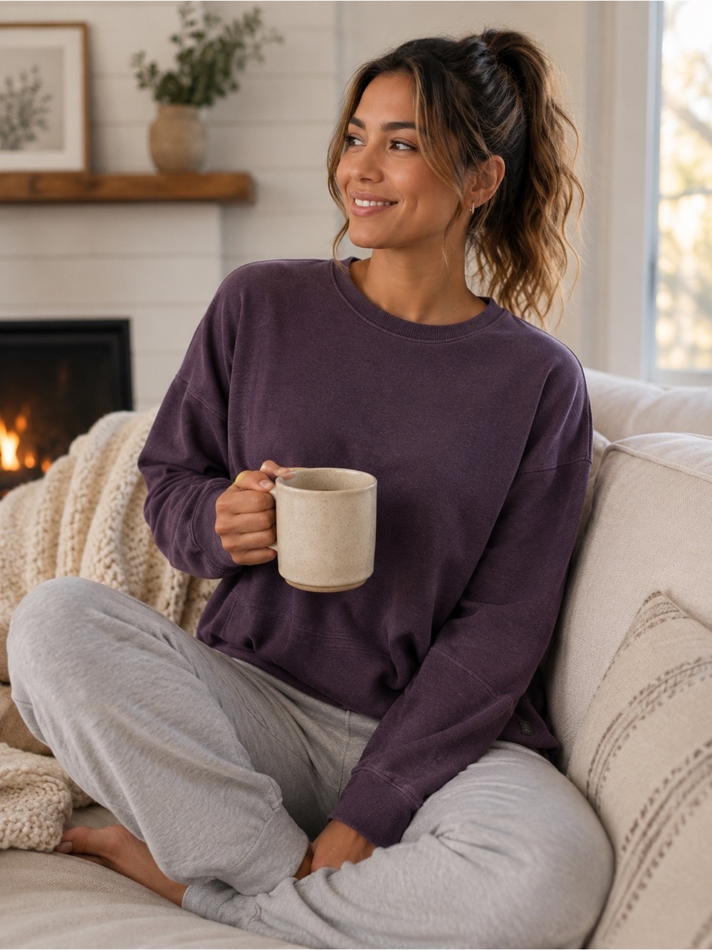 L.L. Bean Women's Dark Purple Sweatshirt
